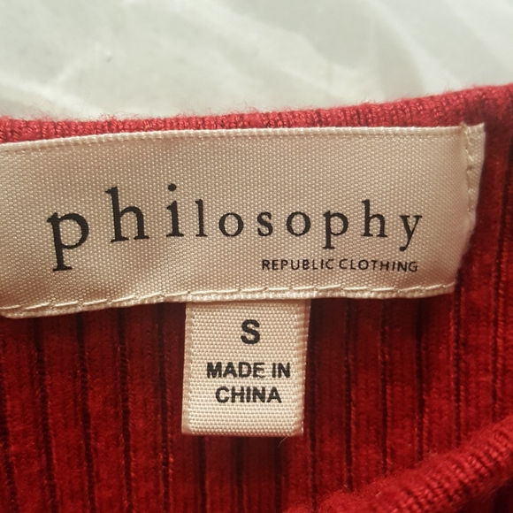 PHILOSOPHY red rib knitted sweater - Picture 4 of 5